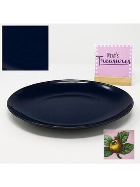Thomas O'Brien VINTAGE MODERN BLUE All Cobalt Concentric Rings 16" Oval Platter